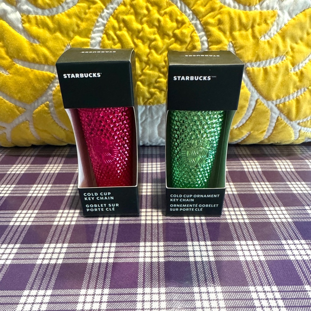 Starbucks Festive Red and Green Key Chain Set